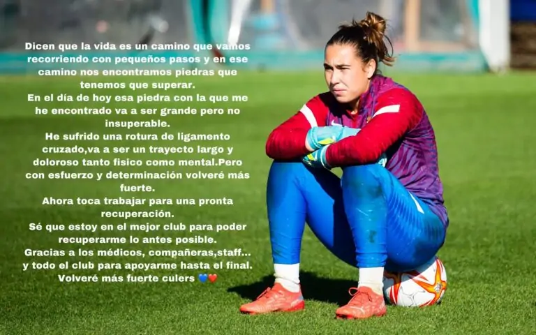Cata Coll promete volver “más fuerte” después de romperse el ligamento cruzado de la rodilla izquierda