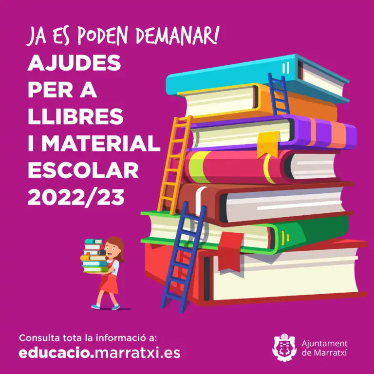 El Ayuntamiento destina 50.000 euros en ayudas a la compra de libros de texto y material escolar para el curso 2022/2023